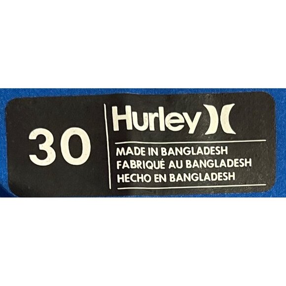 Hurley Mens 30 Boardshorts 4-Way Stretch Water Repellent Surf Shorts Blue/White - Picture 4 of 5